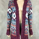 MOSSIMO Southwestern Burgundy Thick Cardigan Size SMALL Photo 1