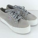 Superga  2790 Platform Sneakers Womens 7US Gray Canvas Cotton Lace Up Photo 0