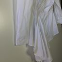 Natori  cotton poplin side drape button doown Blouse White Photo 13