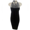 Halara Deep V Neck Tie Up Velvet Bodycon Dress Photo 2