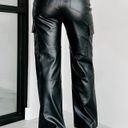 Nana Macs Black Faux Leather Cargo Pants Photo 3