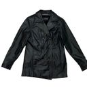 wilson's leather Wilsons Black Leather Button Front Womens Jacket Coat Lg Zip Out Faux Fur Lining Photo 6