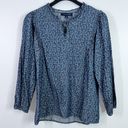 Tommy Hilfiger  chambray style heart print blouse size medium Photo 0