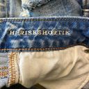 American Eagle AEO Medium Wash Crochet Wash Hi-Rise Shortie Shorts 4 Photo 5