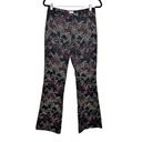 Cache  Vintage Black Embroidered Floral Flare Pants Photo 0