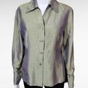 Worthington  Sage Iridescent Silk Button Down Size Large Photo 0