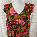 Terra & Sky women 1X brand new tropical print flutter sleeve dress multicolor Photo 1