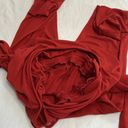 Gibsonlook Wrap Soft Luxe Stretchy Red Jogger Jumpsuit Size Small Photo 6