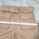 Guess  Faux Suede High Rise Cargo Pocket Shorts Size Small Belted Brown Tan Photo 9