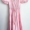 Moon River Light Pink Babydoll Peasant Midi Dress Photo 10