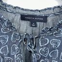 Tommy Hilfiger  chambray style heart print blouse size medium Photo 1