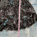 Hinge  Black Blue Sleeveless Floral Blouse Small Photo 5