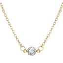 Solitaire Gold Tone Faux Diamond Necklace Classic  Photo 0