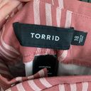 Torrid NEW  Rose Striped Tie Front Shorts Paper Bag Waist High Rise Photo 2