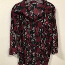 Apt. 9  Floral Long Sleeve Button Up Women's Stretch Polyester Blend shirt Photo 0