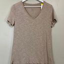 Felina Women’s Slub Jersey V Neck Short Sleeve Tee Atmosphere Beige Size Sm NWT Photo 0