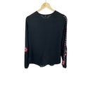 Bebe  Black Floral Embroidered Sophie Tunic Blouse Sz XS Long Sleeved NEW Photo 3