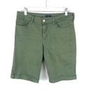 NYDJ  Not Your Daughters Jeans Green Helen Twill Bermuda Shorts Size 6 Photo 0