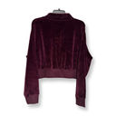 Abound  Womens Cropped Sweatshirt Maroon Velvet 1/4 Zip Stretch Plus 1X New Photo 3