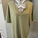 Coral Bay 3X Green Short  Sleeve Top Photo 0