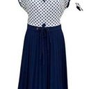 Vintage Blue  Polka Dot 60s Large Dress Photo 0