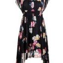 Ulla Johnson Luisa Silk Georgette Dress Noir Black Pink Floral Asymmetric Size 2 Photo 6