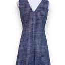 Rebecca Taylor  size 6 blue tweed sleeveless V neck fit and flare dress. Photo 3