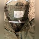 Delia’s Womens XS Full Zip Up Sherpa‎ Lined Hooded Military Jacket Olive Green Photo 4