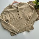 a.n.a  Beige Henley Oversized Knit Sweater Size XS Photo 1