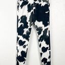 We Wore What  Black And White Cowhide Print High Rise Stiletto Slit Jeans, Size 25 Photo 0