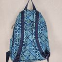 Vera Bradley  Lighten Up Grand Cuban Tiles Womens Backpack Blue Laptop Bag Photo 2