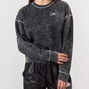 Nike SPORTSWEAR REBEL CREWNECK GREY ACID WASH CROPPED SWEATSHIRT Photo 0