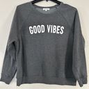 Grayson Threads 🦋  Grey Crewneck Sweatshirt Good Vibes Soft Comfy Casual Large Photo 0