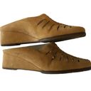 PREVATA ITALIAN SUEDE MULE WEDGE TAN SHOES 9 Photo 1