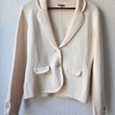 Ann Taylor  Cream Neutral Minimalistic Wool Blend Cardigan Knit Sweater Medium Photo 7