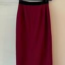 Bebe NWT  extreme zip front midi skirt in burgundy black ribbed Photo 0