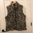 CHAPS Sherpa fleece zip up vest cheetah print Photo 2