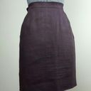 Saint Laurent Yves  Pencil Skirt EU 44 Vintage Wool Flax Purple Designer Luxury Photo 4