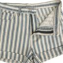 American Eagle Mom Shorts High Rise Blue/White Stripe Photo 2