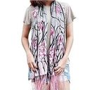 The Moon Pineapple 4 in 1 Shawl Scarf Womens One Size Bohemian Floral Pink Fringe Photo 5