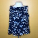 Maison Jules  Blue Floral Bell Sleeve Blouse Top, New, XS Photo 1