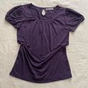 Japanese Brand Purple Puff Sleeve Peasant Top size Medium Photo 0