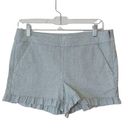 The Loft  Light Gray Mid-rise Ruffle Hem Side Zip Fabric Shorts Photo 0