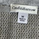 Croft & Barrow Pointelle Open Front Catdigan Sweater Women’s Size M Gray Photo 5