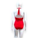 Tommy Bahama Red Halter Ruched One Piece Twist Swimsuit Size 10 Photo 3