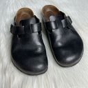 Birkenstock Black Leather Boston Clogs Photo 1