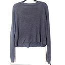 Wildfox  • Charcoal Grey Crop Waffle Knit "Textercising" Long Sleeve •  Size L Photo 4