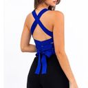 Le lis Royal Blue  Strappy Back Knit Crop Tank Photo 1