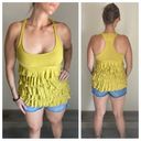 Twelve By Twelve Chartreuse Ruffle Top Racerback Small Soft Stretchy Photo 1