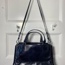 Halston Heritage  | Suede and Leather Satchel Shoulder Bag in Navy Photo 10